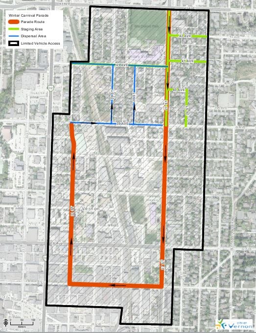 Vernon Winter Carnival Parade route, road closures, and Transit update